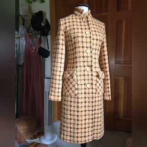 Italian Wool Overcoat  Brown- TanWomen's Coat Us Size 0